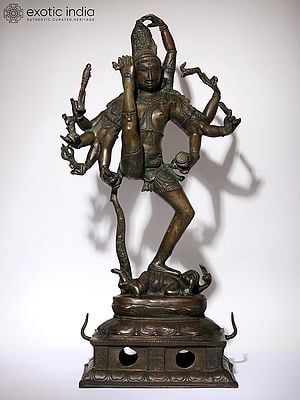 26" Tripurantaka Shiva Brass Sculpture | Handmade Home Temple Idol