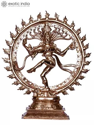 9'' Lord Nataraja Bronze Statue Inside Fire Arch