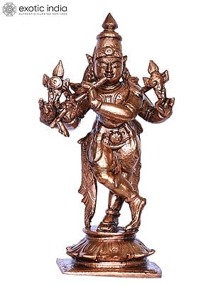 4'' Venugopal Krishna Bronze Statue | Small Bronze Idol