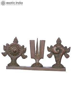 5'' Shankha Tilak and Chakram Vaishanava Symbol | Bronze Statue