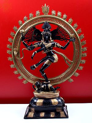 42" Incomparable Tanjore Nataraja Brass Idol | Handcrafted Indian Statues