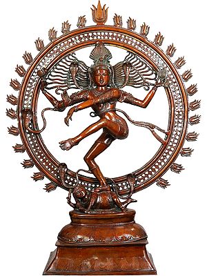 42" Incomparable Tanjore Nataraja Brass Idol | Handcrafted Indian Statues