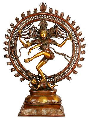 42" Incomparable Tanjore Nataraja Brass Idol | Handcrafted Indian Statues