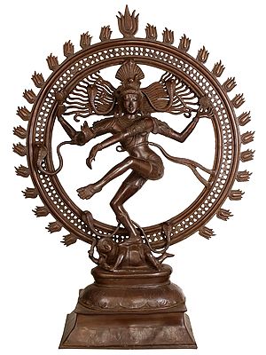 42" Incomparable Tanjore Nataraja Brass Idol | Handcrafted Indian Statues