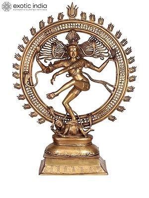 42" Incomparable Tanjore Nataraja Brass Idol | Handcrafted Indian Statues