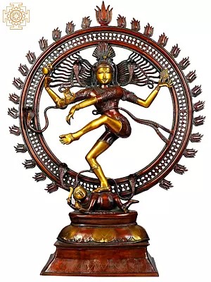 42" Incomparable Tanjore Nataraja Brass Idol | Handcrafted Indian Statues
