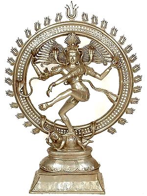42" Incomparable Tanjore Nataraja Brass Idol | Handcrafted Indian Statues