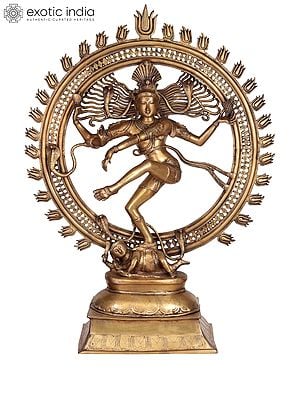 42" The Incomparable Tanjore Nataraja In Brass | Handcrafted In India