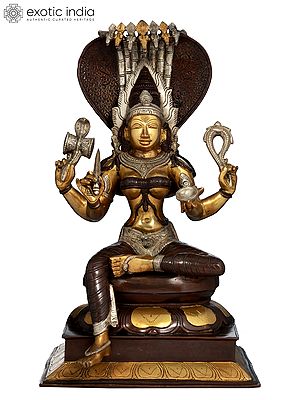 19" Goddess Mariamman Brass Sculpture | Indian Handcrafted Idol