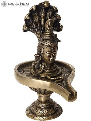 10" Lord Shiva Enshrined as Linga In Brass | Handmade | Made In India