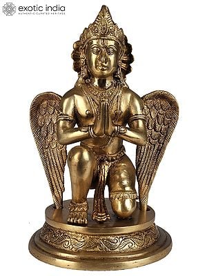 9" Vedic Vision of Garuda In Brass | Handmade | Made In India