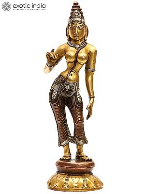 10" Devi Parvati In Brass | Handmade | Made In India