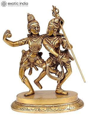 6" Brass Shiva-Parvati Statue in Dancing Pose | Handmade | Made in India