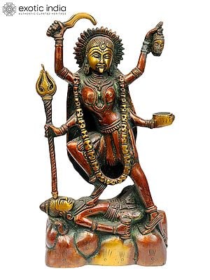 8" Goddess Kali In Brass | Handmade | Made In India