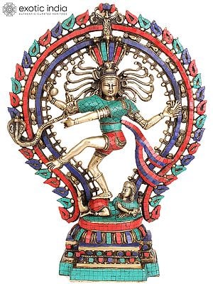 23" Nataraja Inlay Statue in Brass | Handmade | Made in India