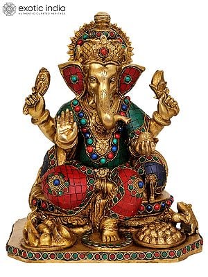 12" Bhagawan Ganesha Brass Statue | Handmade | Made in India