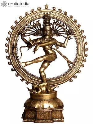 54" Large Size Nataraja Brass Sculpture | Handmade | Made in India