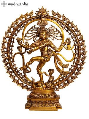 25" Om Nataraja Brass Sculpture | Handmade | Made in India