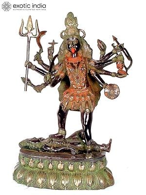 21" Mahakali - The Cosmic Form of Goddess Kali In Brass | Handmade | Made In India