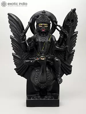 15" Shani - One Of The Nine Planets | Black Marble Figurine