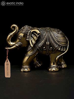 Small Decorative Brass Elephant Statue