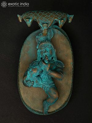 7" Innocence and Divinity - Bala Krishna Protected by Sheshnag | Madhuchista Vidhana (Lost-Wax) | Panchaloha Bronze from Swamimalai