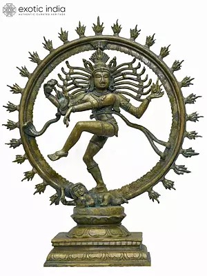 18" Nataraja - Dancing Lord Shiva | Madhuchista Vidhana (Lost-Wax) | Panchaloha Bronze from Swamimalai
