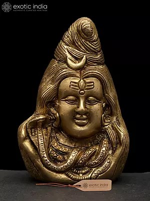 4" Small Brass Lord Shiva Head | Handmade | Made In India