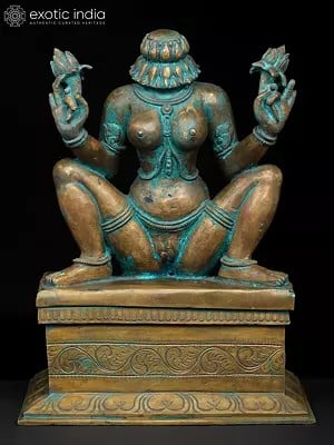 15" Goddess Lajja Gauri | Madhuchista Vidhana (Lost-Wax) | Panchaloha Bronze from Swamimalai