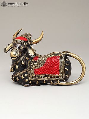 8" Nandi - Vahana of Lord Shiva | Dhokra Art | Brass Statue