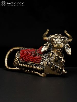 8" Nandi Statue in Brass | Dhokra Art | Made In India