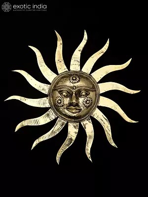 11" Brass Surya Dev | Dhokra Art | Wall Hanging