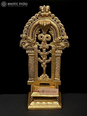 6" Small Brass Kirtimukha Throne for Placing God/Goddess Statue | Handmade | Made In India