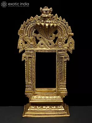 8" Brass Kirtimukha Throne for Placing Deity Statue | Handmade | Made In India
