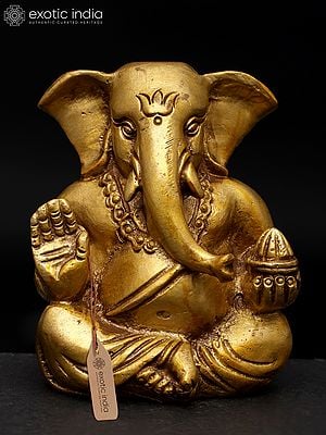 3" Small Blessing Lord Ganesha | Brass Statue | Made In India