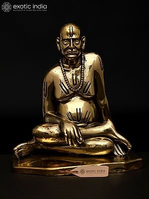 5" Small Superfine Shri Swami Samarth Maharaj (Swami of Akkalkot) | Brass Statue