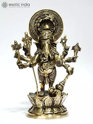 9" Drishti Ganesha | Brass Statue