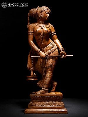 21" Apsara | Wood Carved Statue
