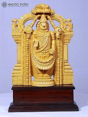 19" Lord Tirupati Balaji Standing Statue | Handmade Idol | Wooden Sculpture