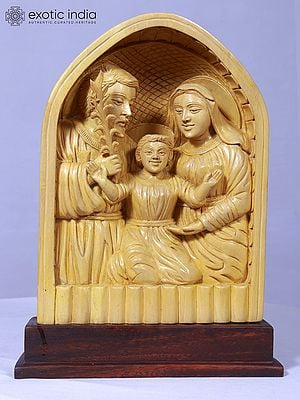 14" Jesus Family Wooden Sculpture | Handmade | Wooden Statue