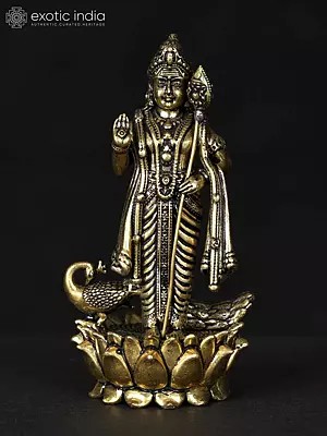 Small Superfine Standing Lord Karttikeya Brass Statue with Peacock | Multiple Sizes