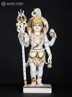 18" Standing Lord Shiva | Marble Statue