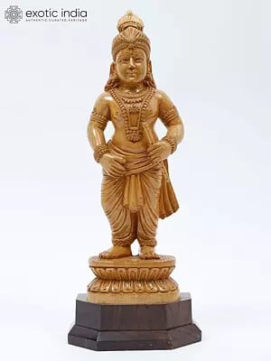 13" Standing Lord Krishna | Wood Carved Statue