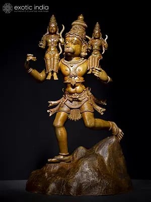 Hanuman Ji Carrying Bhagawan Rama and Lakshmana on His Shoulders