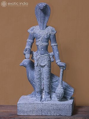 21" The Ketu Graha - Planet | Black Granite Stone Statue