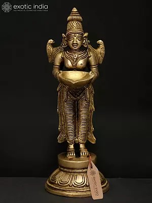 8" Deep Lakshmi | Brass Statue | Made In India | Handmade