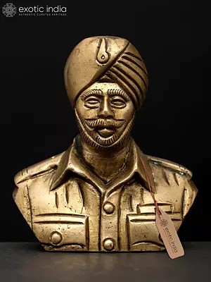3" Small Subedar Joginder Singh Brass Bust | Table Piece