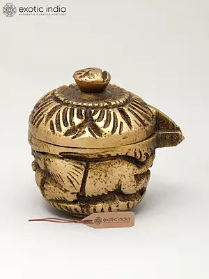 2" Small Sindoor Box | Brass Kumkum Box