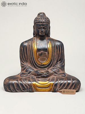 8" Lord Buddha in Dhyan Mudra | Brass Statue