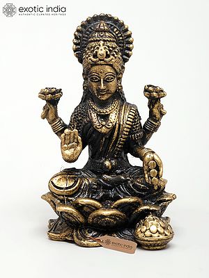 2" Small Superfine Dhanlakshmi on Lotus – Goddess of Wealth & Prosperity | Ideal for Puja